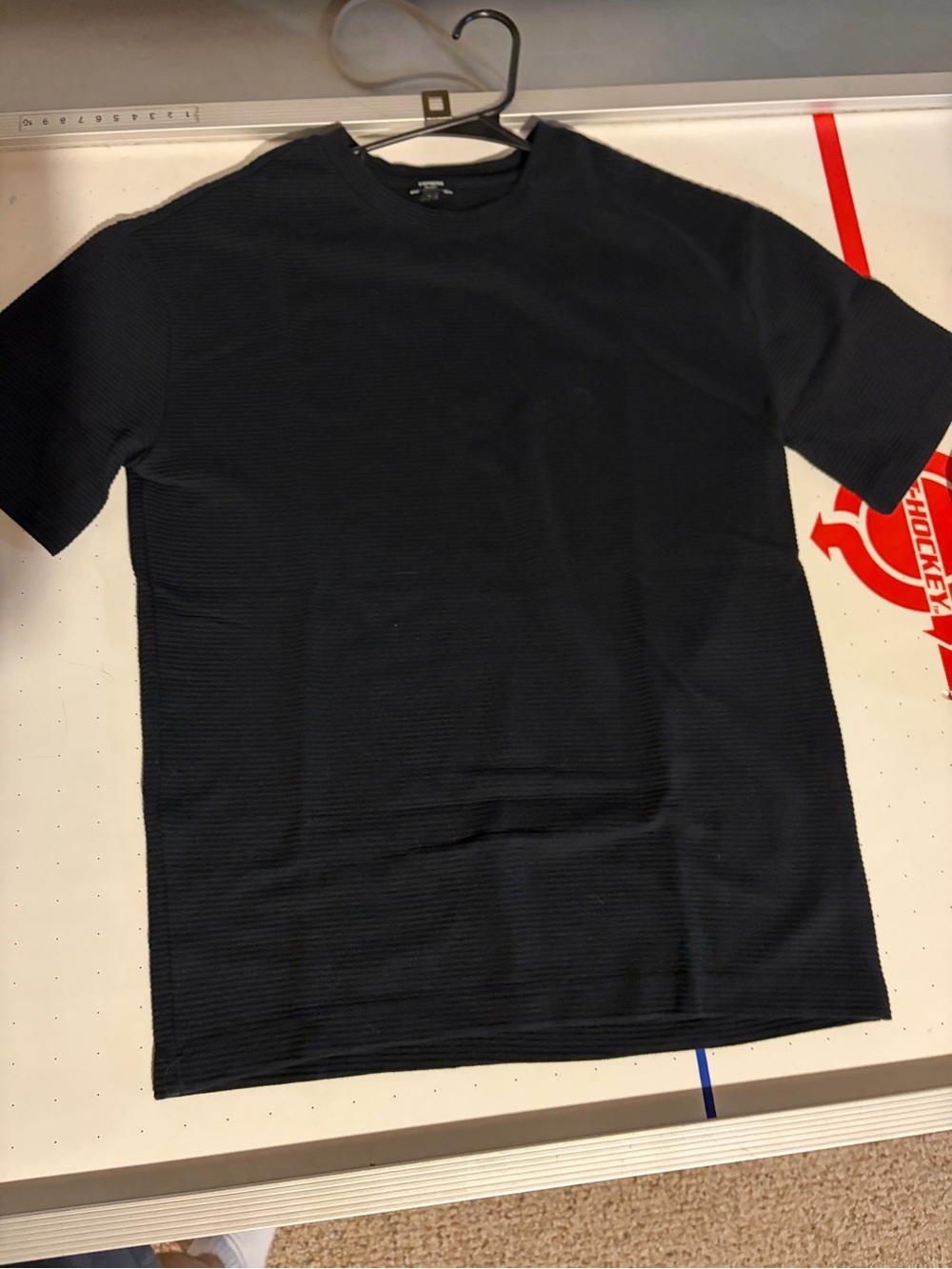 Express Black Ribbed Short Sleeve Tee